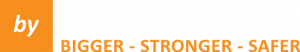 Elbowroom Logo with Text saying Bigger - Stronger- Safer
