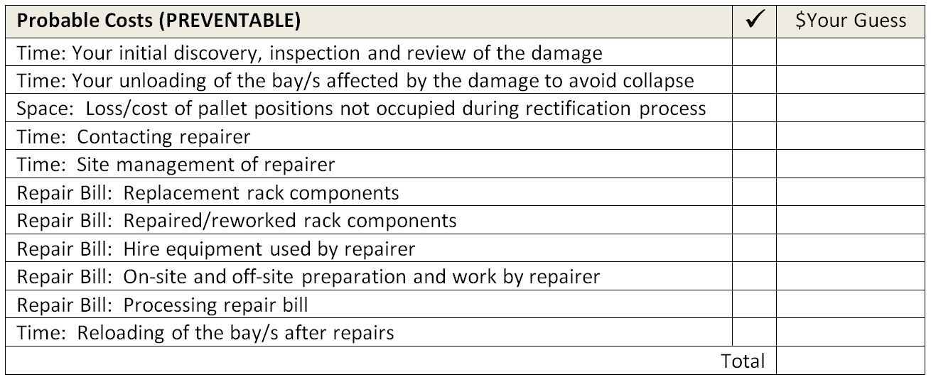 pallet racking repairs rack damage